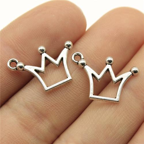 Sinc Alloy Crown Pendants, Corónach, plátáilte, DIY, dathanna níos mó le haghaidh rogha, 20x13mm, Díolta De réir PC