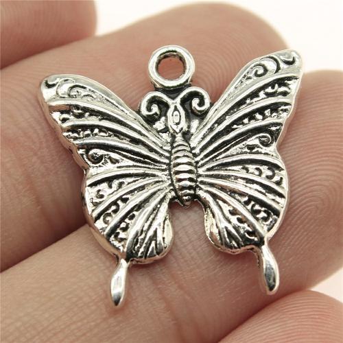 Sinc Alloy Pendants Ainmhithe, Féileacán, plátáilte, DIY, dathanna níos mó le haghaidh rogha, 23x23mm, Díolta De réir PC