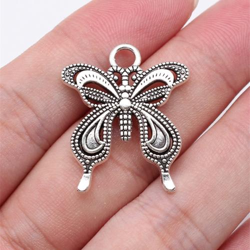 Zinc Alloy Animal Pendler, Butterfly, forgyldt, du kan DIY, flere farver til valg, 27x25mm, Solgt af PC