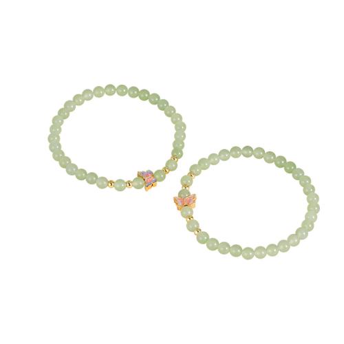 Hetian Jade braccialetto, with 925 sterline d'argento, Farfalla, placcato color oro, Vintage & per la donna, nessuno, Lunghezza Appross. 6.5 pollice, Venduto da PC