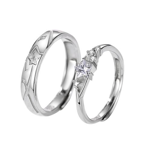 925 sterling silver Par ring, platinerade, justerbar & olika stilar för val & micro bana cubic zirconia & för par, Säljs av PC