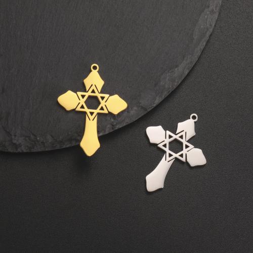 Pendants Cruach Cross dhosmálta, 304 Cruach dhosmálta, DIY, dathanna níos mó le haghaidh rogha, 33x24mm, Díolta De réir PC