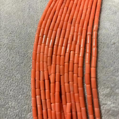 Naturlige koral perler, Natural Coral, Salve, du kan DIY, 3x7mm, Solgt Per Ca. 40 cm Strand