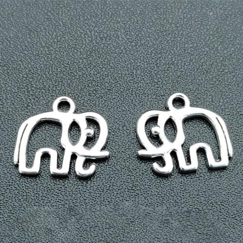 Zinklegierung Tier Anhänger, Elephant, antik silberfarben plattiert, DIY, frei von Nickel, Blei & Kadmium, 17x15mm, Bohrung:ca. 2mm, ca. 100PCs/Tasche, verkauft von Tasche