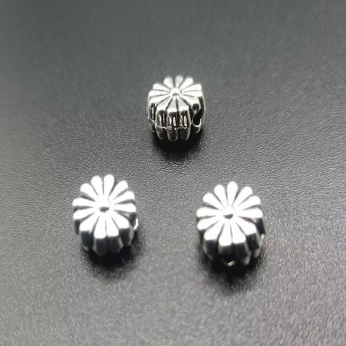 Perles intercalaires en alliage de zinc, Plaqué de couleur d'argent, DIY, protéger l'environnement, sans nickel, plomb et cadmium, 7.50x4.70x2.20mm, Environ 100PC/sac, Vendu par sac