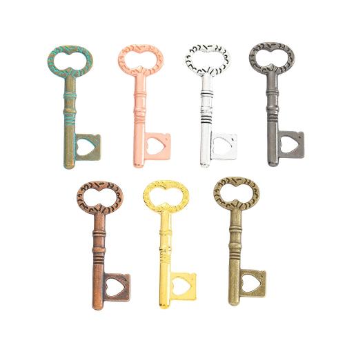 Zinc Alloy Key Pendler, Nøgle, forgyldt, du kan DIY, flere farver til valg, nikkel, bly & cadmium fri, 33x12x2mm, Ca. 100pc'er/Bag, Solgt af Bag