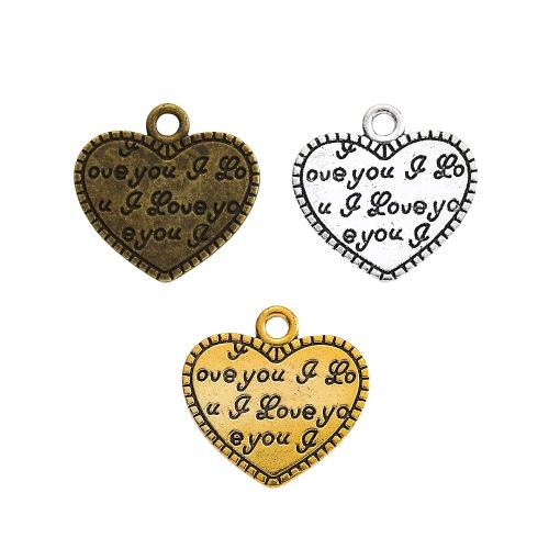 Zinc Alloy Heart Pendants plated DIY nickel lead & cadmium free Approx Sold By Bag