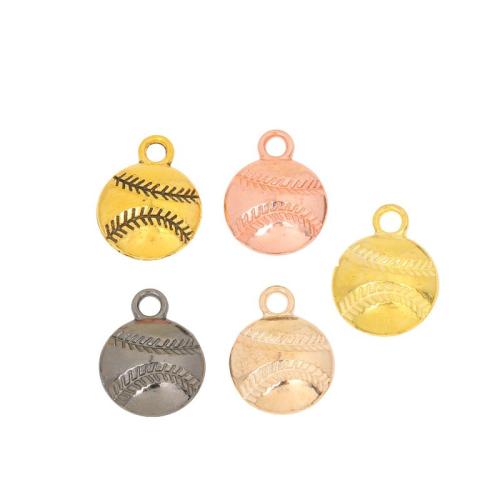 Zinc Alloy Pendants Baseball plated DIY nickel lead & cadmium free Approx Sold By Bag