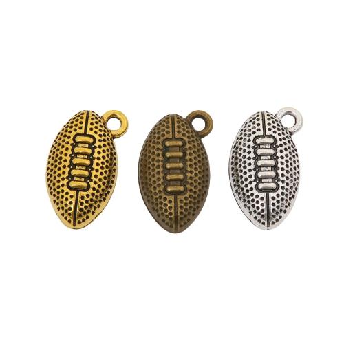 Zinc Alloy Pendants Rugby Ball plated DIY nickel lead & cadmium free Approx Sold By Bag