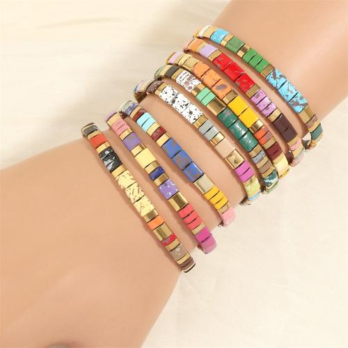 Bracelets en laiton, avec Hématite, Placage de couleur d'or, modèles différents pour le choix & pour femme, plus de couleurs à choisir, protéger l'environnement, sans nickel, plomb et cadmium, Longueur 16-17 cm, Vendu par PC