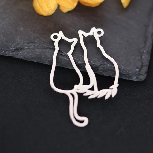 Stainless Steel Animal Pendants 304 Stainless Steel Cat plated DIY Sold By PC