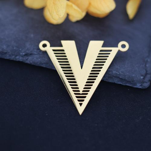 Stainless Steel Pendants 304 Stainless Steel Letter V plated DIY Sold By PC