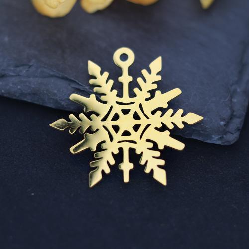 Stainless Steel Pendants 304 Stainless Steel Snowflake plated DIY Sold By PC