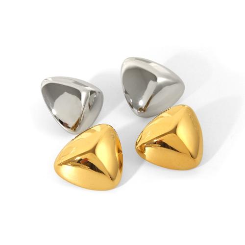 Titanium Steel  Earring Triangle plated fashion jewelry Sold By Pair