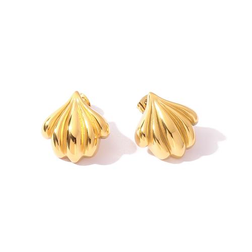 Stainless Steel Stud Earrings 304 Stainless Steel gold color plated fashion jewelry golden Sold By Pair