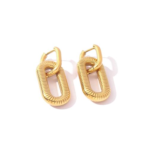 Stainless Steel Drop Earring 304 Stainless Steel gold color plated fashion jewelry golden Sold By Pair