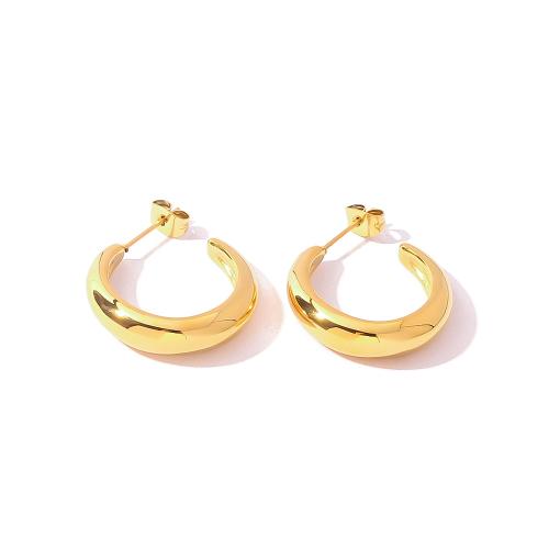 Stainless Steel Stud Earrings 304 Stainless Steel gold color plated fashion jewelry golden Sold By Pair