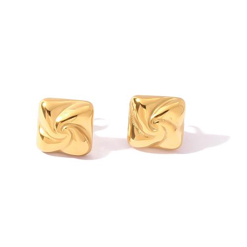 Stainless Steel Stud Earrings 304 Stainless Steel gold color plated fashion jewelry golden Sold By Pair