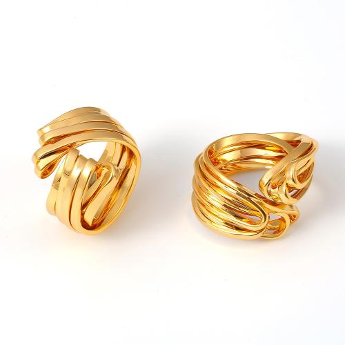 Brass Finger Ring 18K gold plated fashion jewelry & for woman Sold By PC