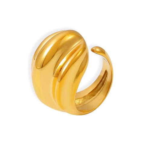 Anillo de dedo de Titantium Acero, Partículas de acero, 18K chapado en oro, Joyería & diverso tamaño para la opción & para mujer, Vendido por UD