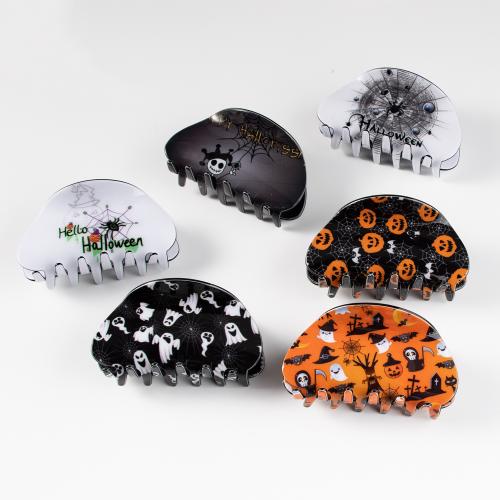 Hair Claw Clips PVC Plastic handmade Halloween Design & for woman Sold By PC