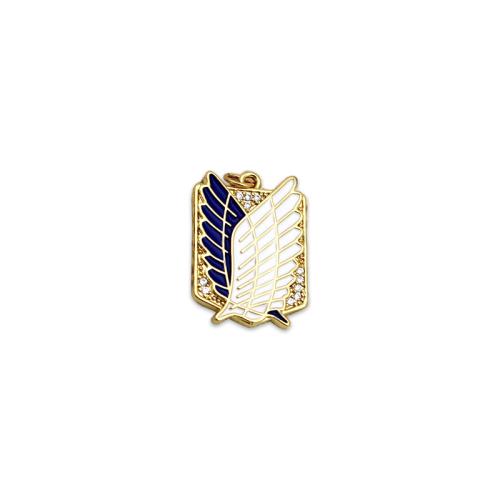 Cubic Zirconia Micro Pave Brass Pendant plated DIY & micro pave cubic zirconia & enamel golden Sold By PC