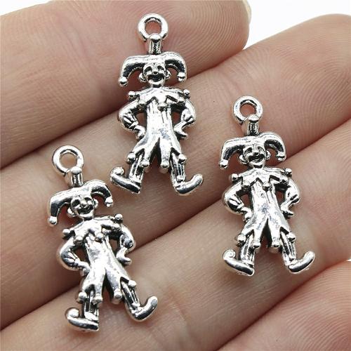 Zink-Aluminium-Anhänger, Zinklegierung, Clown, plattiert, DIY, keine, 24x12mm, verkauft von PC