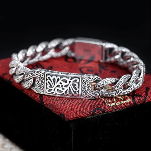 Mässing Armband, mode smycken & olika längd för val & Unisex, silver, Säljs av PC