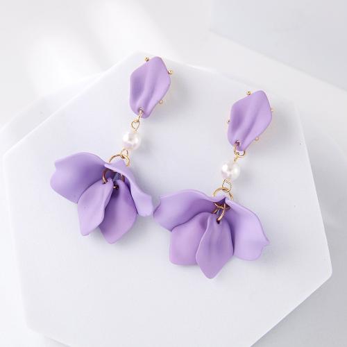 Acrylic Jewelry Earring with Plastic Pearl fashion jewelry & for woman 45mm Sold By Pair