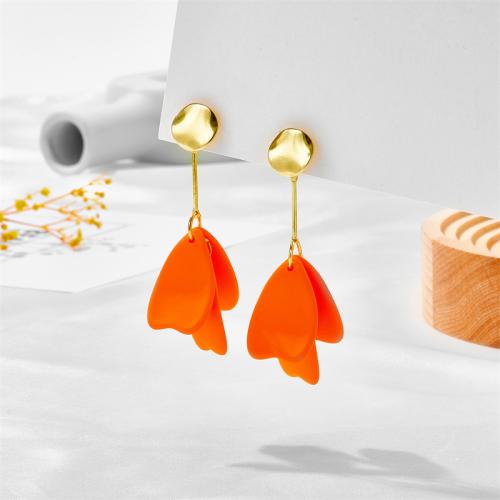 Acrylic Jewelry Earring with Zinc Alloy fashion jewelry & for woman 43mm Sold By Pair