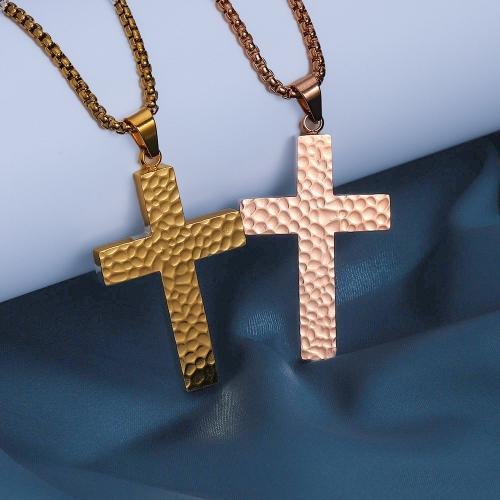 Stainless Steel Jewelry Necklace 304 Stainless Steel Cross fashion jewelry & Unisex Length Approx 45 cm Sold By PC