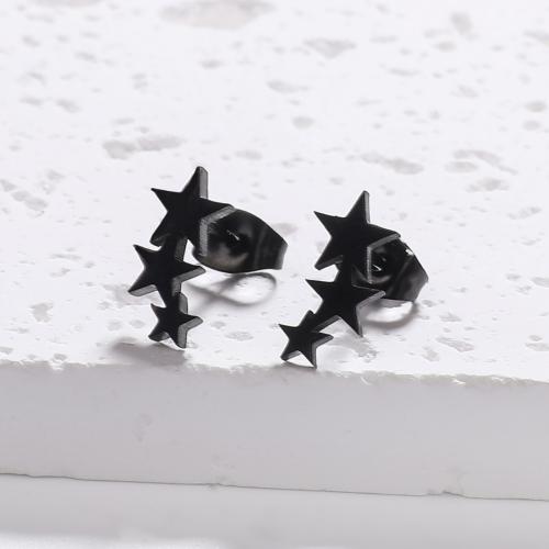 Stainless Steel Stud Earrings 304 Stainless Steel Star fashion jewelry & for woman Sold By Pair