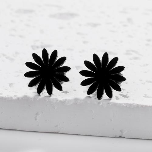 Roestvrij staal Stud Earrings, 304 roestvrij staal, Chrysamthemum, mode sieraden & voor vrouw, meer kleuren voor de keuze, 12x12mm, Verkocht door pair