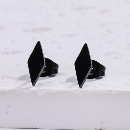 Roestvrij staal Stud Earrings, 304 roestvrij staal, Rhombus, mode sieraden & voor vrouw, meer kleuren voor de keuze, 10x4mm, Verkocht door pair