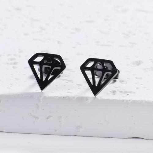 Roestvrij staal Stud Earrings, 304 roestvrij staal, Diamant, mode sieraden & voor vrouw, meer kleuren voor de keuze, 10x10mm, Verkocht door pair