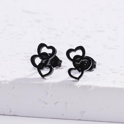 Roestvrij staal Stud Earrings, 304 roestvrij staal, Hart, mode sieraden & voor vrouw, meer kleuren voor de keuze, 7.50x10mm, Verkocht door pair