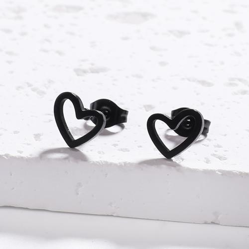 Roestvrij staal Stud Earrings, 304 roestvrij staal, Hart, mode sieraden & voor vrouw, meer kleuren voor de keuze, 9x9mm, Verkocht door pair