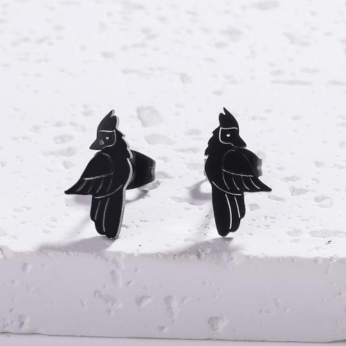 Roestvrij staal Stud Earrings, 304 roestvrij staal, Vogel, mode sieraden & voor vrouw, meer kleuren voor de keuze, 12x8mm, Verkocht door pair