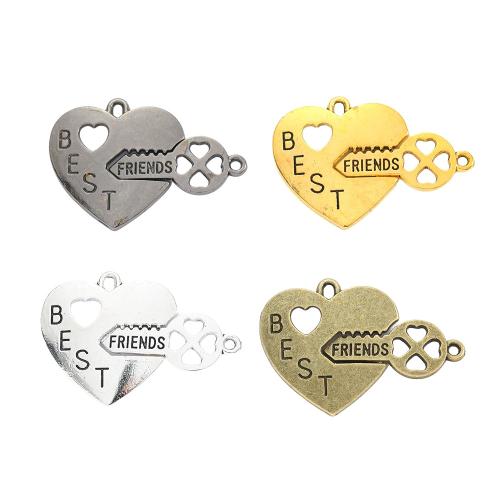 Zinklegering Hart Hangers, Zinc Alloy, plated, DIY, meer kleuren voor de keuze, nikkel, lood en cadmium vrij, Ca 100pC's/Bag, Verkocht door Bag