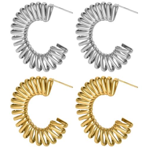 Stainless Steel Stud Earrings 304 Stainless Steel Letter C Vacuum Ion Plating fashion jewelry & for woman Sold By Pair