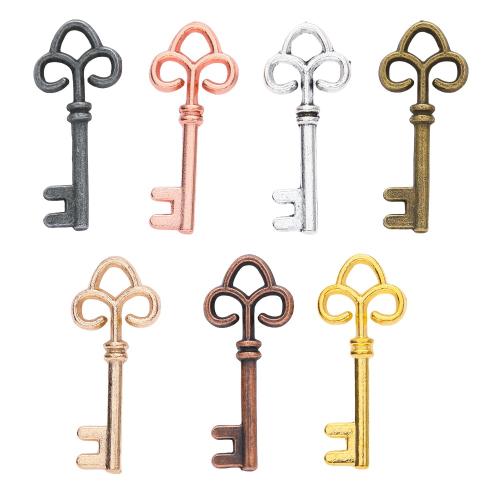 Zinc Alloy Key Pendler, Nøgle, forgyldt, du kan DIY, flere farver til valg, nikkel, bly & cadmium fri, 25x10x2mm, Ca. 100pc'er/Bag, Solgt af Bag