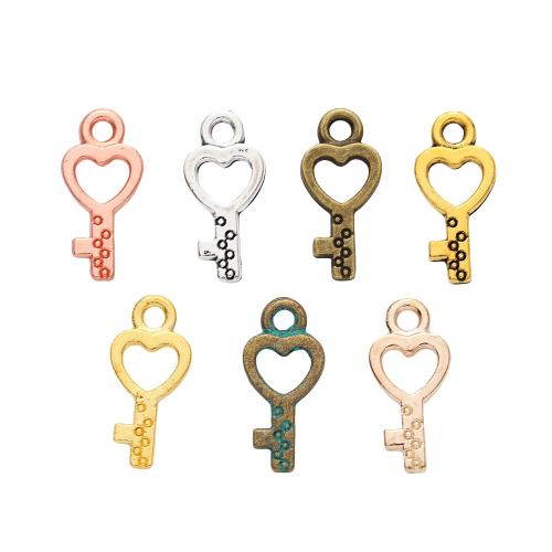 Zinklegering Key Hangers, Zinc Alloy, Sleutel, plated, DIY, meer kleuren voor de keuze, nikkel, lood en cadmium vrij, 15x7x2mm, Ca 100pC's/Bag, Verkocht door Bag