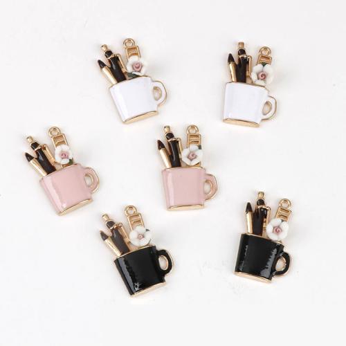 Zinc Alloy Enamel Pendants gold color plated DIY nickel lead & cadmium free Approx Sold By Bag