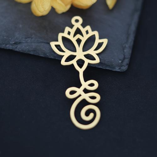 Stainless Steel Flower Pendant 304 Stainless Steel plated DIY Sold By PC