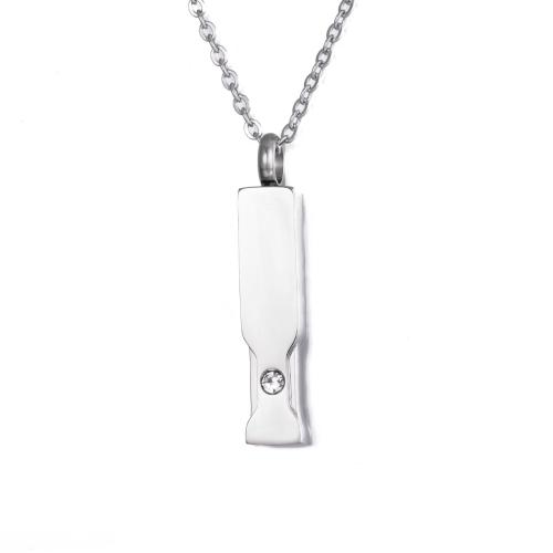 304 Stainless Steel Perfume Bottle Pendant silver color plated DIY & Unisex Length 60 cm Sold By PC