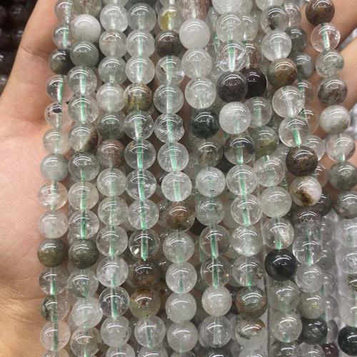 Natural Quartz Jewelry Beads Green Phantom Quartz Round DIY 8mm Sold By Bag