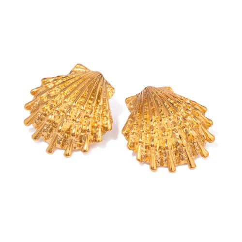 Stainless Steel Stud Earrings 304 Stainless Steel gold color plated fashion jewelry golden Sold By Pair