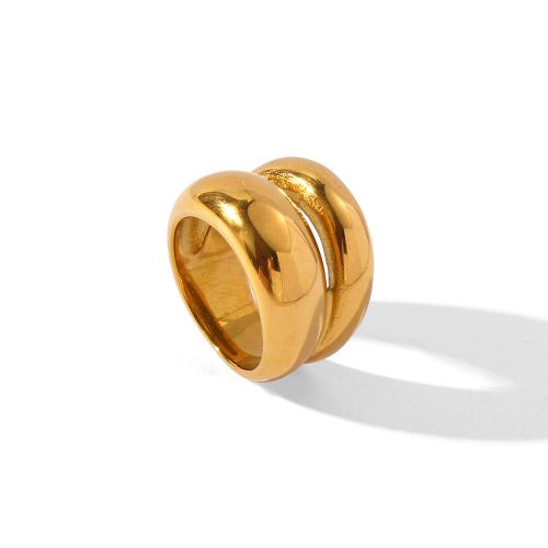 Vinger Ring in edelstaal, 304 roestvrij staal, gold plated, mode sieraden & verschillende grootte voor keus, gouden, Verkocht door PC