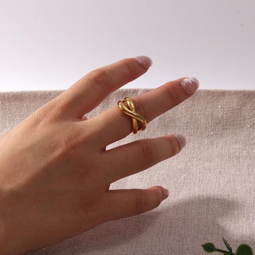 Vinger Ring in edelstaal, 304 roestvrij staal, gold plated, mode sieraden & verschillende grootte voor keus, gouden, Verkocht door PC