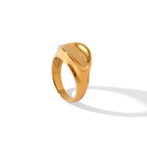 Vinger Ring in edelstaal, 304 roestvrij staal, gold plated, mode sieraden & verschillende grootte voor keus, gouden, Verkocht door PC